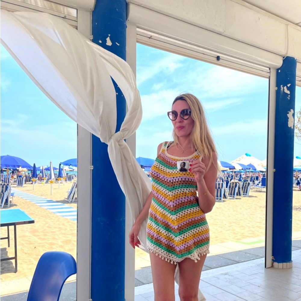 Crochet cover up slip dress